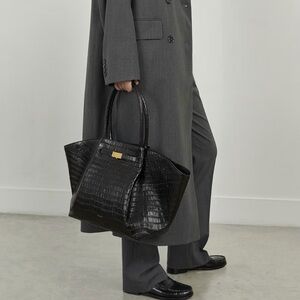 Demellier New York Black Croc Bag